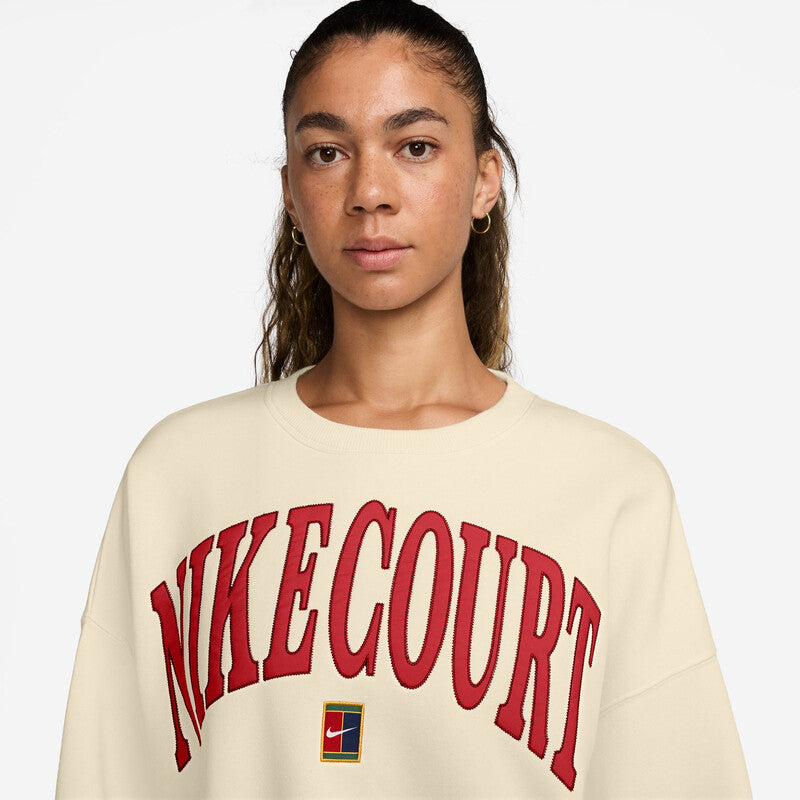 Nike Court Heritage Phoenix Fleece Crew Sweatshirt (W) (Ivory)