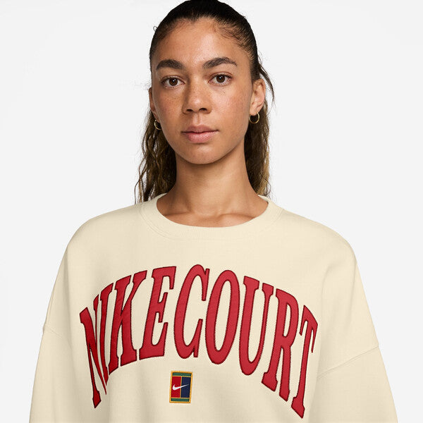 Nike Court Heritage Phoenix Fleece Crew Sweatshirt (W) (Ivory)