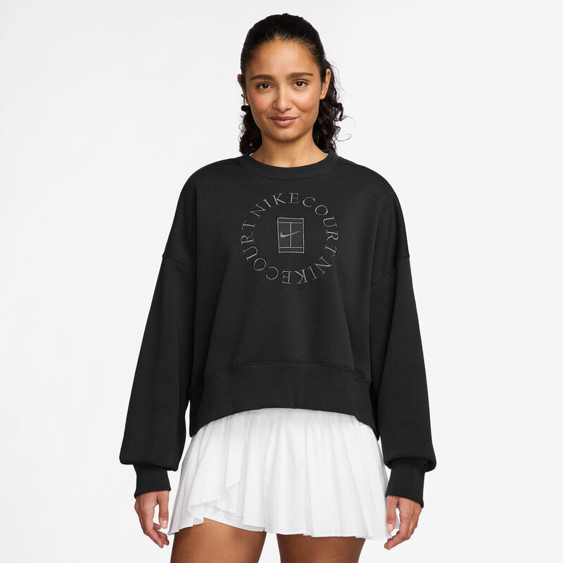 Nike Court Heritage Phoenix Fleece Crew Sweatshirt Ii (W) (Black) Nike CN815P-BLK-XS