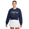 Nike Court French Terry Crew Neck Sweatshirt (W) (Navy) Nike CN815T-NVY-XS
