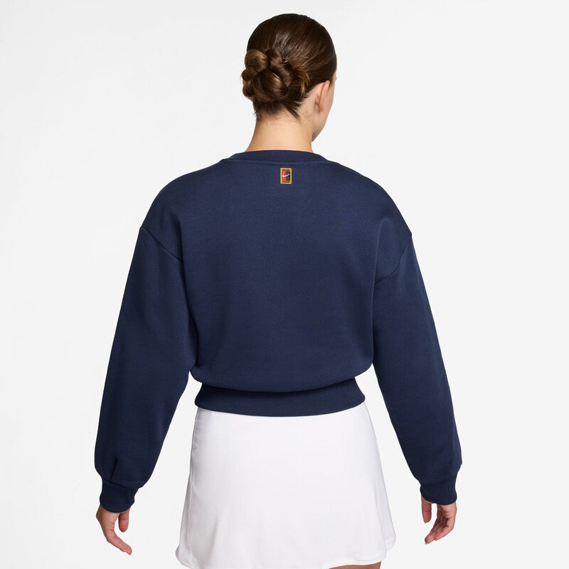 Nike Court French Terry Crew Neck Sweatshirt (W) (Navy) Nike CN815T-NVY-XS