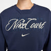 Nike Court French Terry Crew Neck Sweatshirt (W) (Navy) Nike CN815T-NVY-XS
