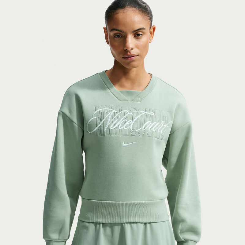 Nike Court French Terry Crew Neck Sweatshirt (W) (Steam) Nike