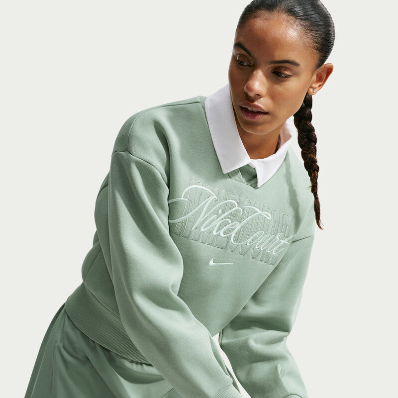 Nike Court French Terry Crew Neck Sweatshirt (W) (Steam) Nike