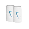 Nike Tennis Premier Double Wristbands (2X) (White/Blue)
