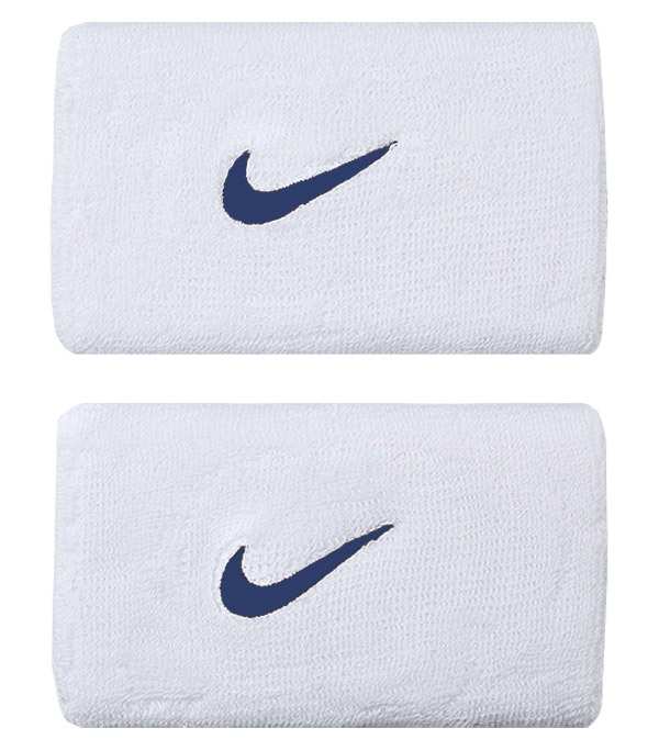 Nike Double Wristbands (2X) (White/Navy)