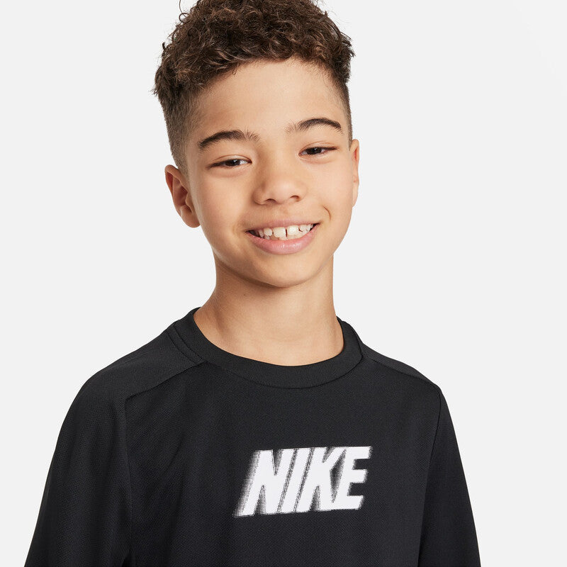 Nike Dri-Fit Multi+ Boys Long Sleeve Top (Black)