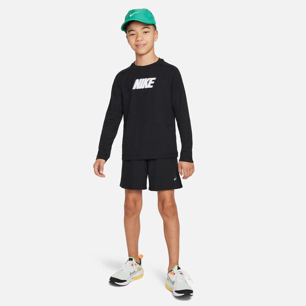 Nike Dri-Fit Multi+ Boys Long Sleeve Top (Black)