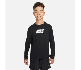 Nike Dri-Fit Multi+ Boys Long Sleeve Top (Black)