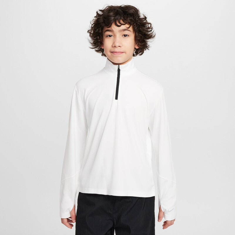 Nike Multi Uv Long Sleeve 1/2 Zip Boys Top (White) Nike CNB11L-WHT-S