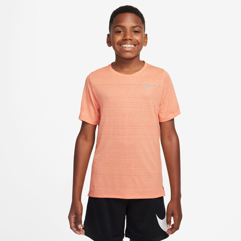 Nike Dri-Fit Miler Boys Short Sleeve Top (Apricot Agate) Nike