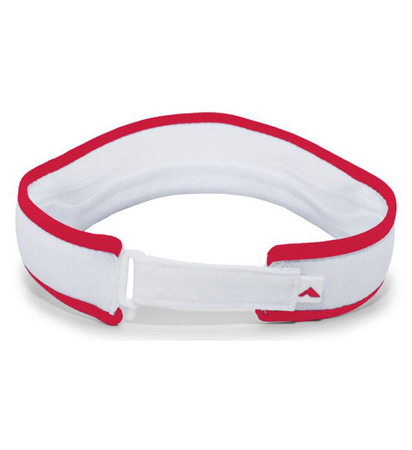 Pacific Lite Active Visor (U) (White/Red) Pacific Headwear CPAV4-WHT-OS