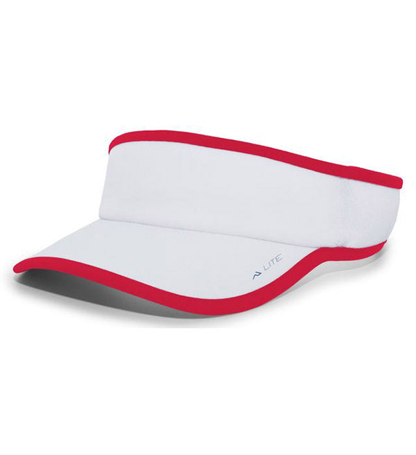 Pacific Lite Active Visor (U) (White/Red) Pacific Headwear CPAV4-WHT-OS