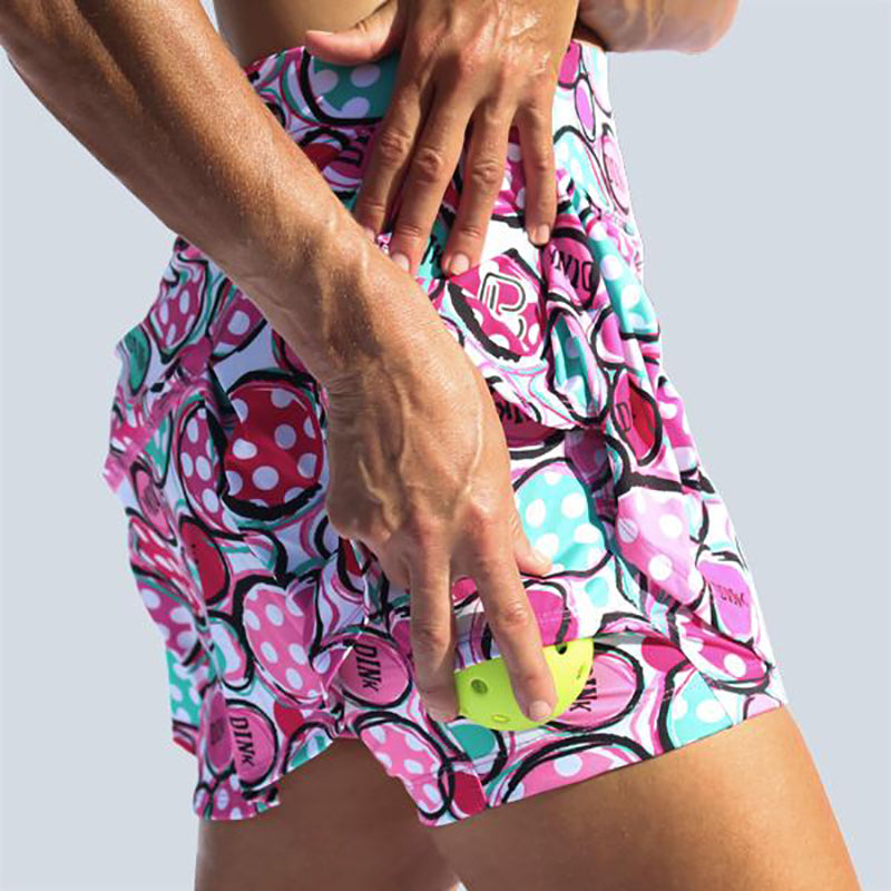 Pickleball Bella Dink 2 Drop Pleat Skort (W) (Pink)