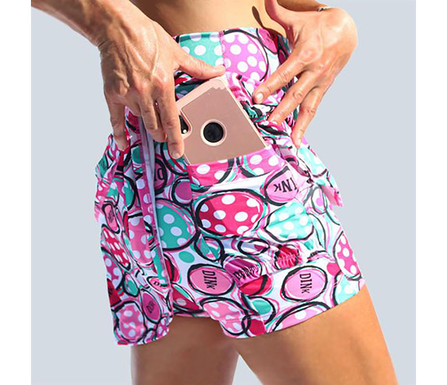 Pickleball Bella Dink 2 Drop Pleat Skort (W) (Pink)