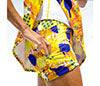 Pickleball Bella Graffiti 1 Drop Pleat Skort (W) (Yellow)