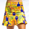 Pickleball Bella Graffiti 1 Drop Pleat Skort (W) (Yellow)