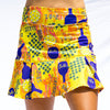 Pickleball Bella Graffiti 1 Drop Pleat Skort (W) (Yellow)