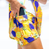Pickleball Bella Graffiti 1 Drop Pleat Skort (W) (Yellow)