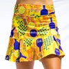 Pickleball Bella Graffiti 1 Drop Pleat Skort (W) (Yellow)