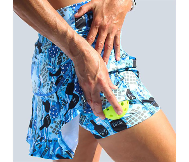 Pickleball Bella Graffiti 2 Drop Pleat Skort (W) (Blue)