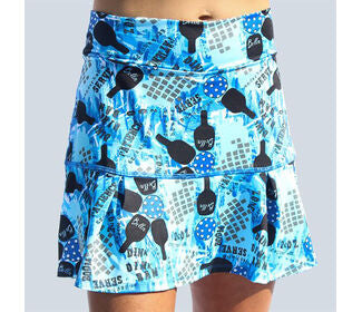 Pickleball Bella Graffiti 2 Drop Pleat Skort (W) (Blue)
