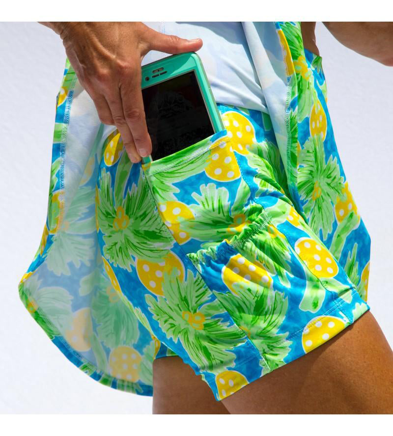 Pickleball Bella Palms 1 Drop Pleat Skort (W) (Green)