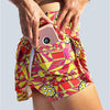 Pickleball Bella Angle Shot 1 Drop Pleat Skort (W) (Orange/Yellow)