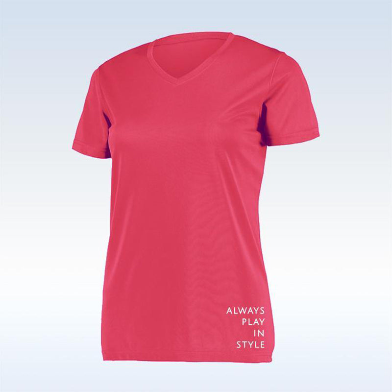 Pickleball Bella Short Sleeve V-Neck (W) (Pink)