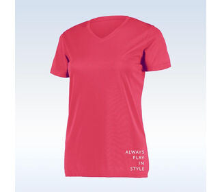 Pickleball Bella Short Sleeve V-Neck (W) (Pink)