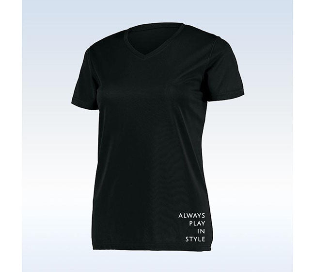 Pickleball Bella Short Sleeve V-Neck (W) (Black)