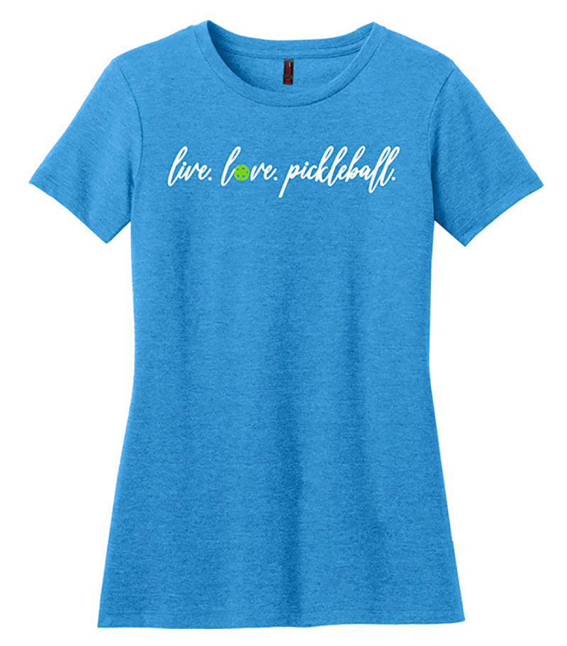 Live Love Pickleball Tee (W) (Turquoise)