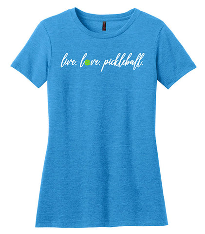 Live Love Pickleball Tee (W) (Turquoise)