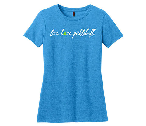 Live Love Pickleball Tee (W) (Turquoise)