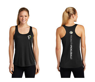 Fromuth Pickleball Vertical Logo Racerback (W) (Black)