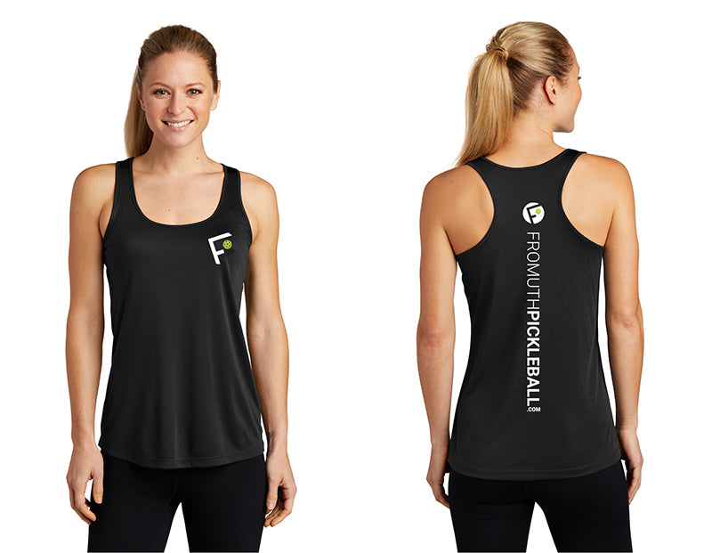 Fromuth Pickleball Vertical Logo Racerback (W) (Black)