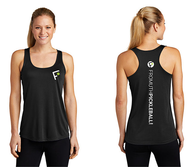 Fromuth Pickleball Vertical Logo Racerback (W) (Black)