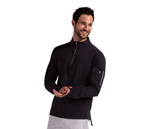 Bloquv Mock Zip Top (M) (Black)