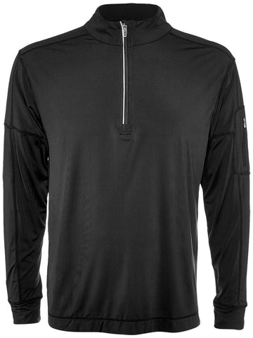 Bloquv Mock Zip Top (M) (Black)