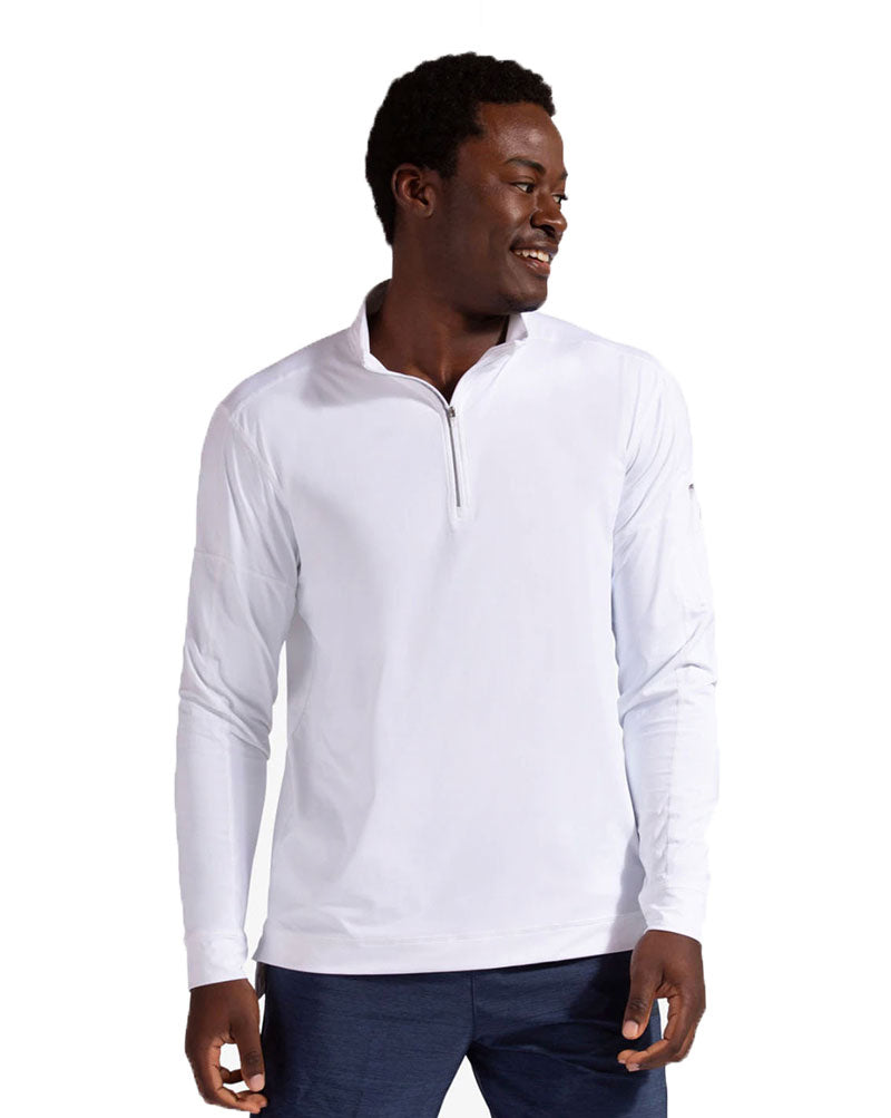 Bloquv Mock Zip Top (M) (White)