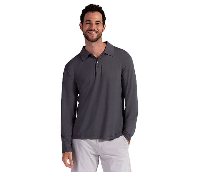 Bloquv Long Sleeve Polo (M) (Grey)