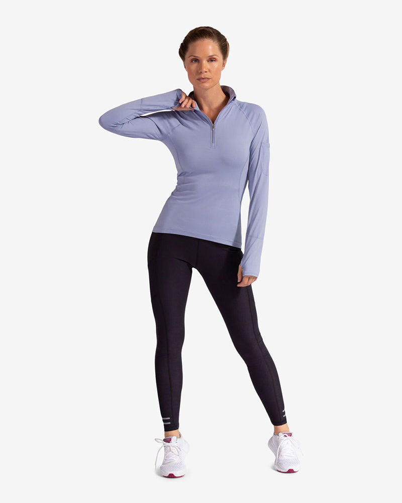 Bloquv Mock Zip Top (W) (Blue)