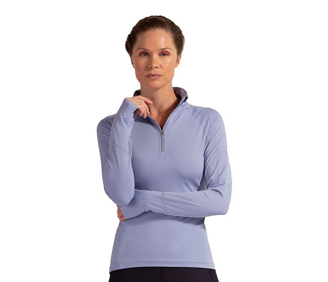 Bloquv Mock Zip Top (W) (Blue)