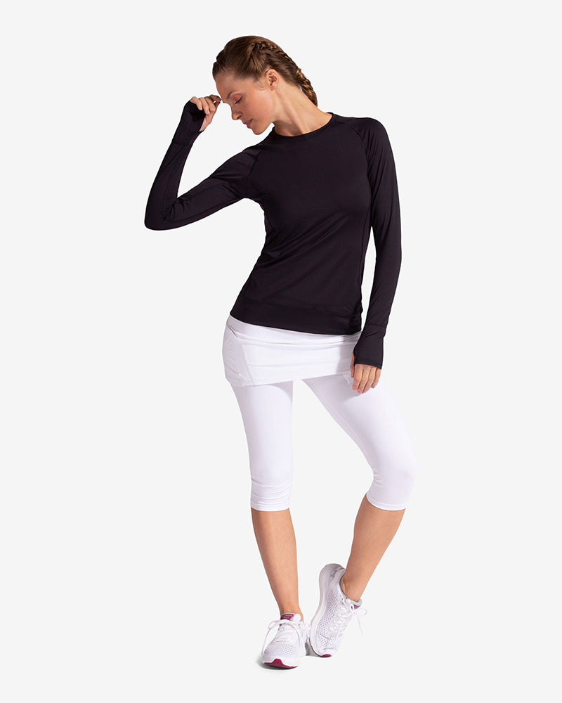 Bloquv Long Sleeve Pullover (W) (Black) Bloquv