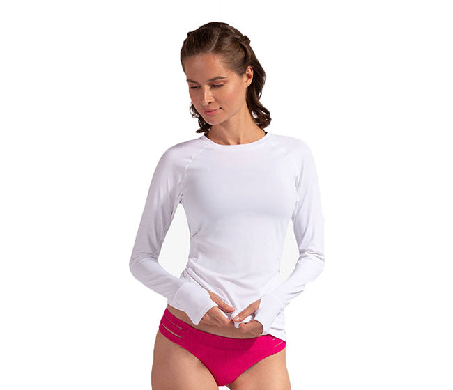 Bloquv Long Sleeve Pullover (W) (White)