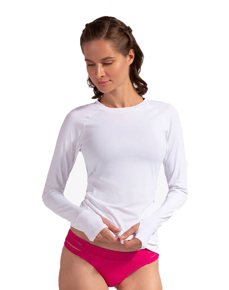 Bloquv Long Sleeve Pullover (W) (White) Bloquv