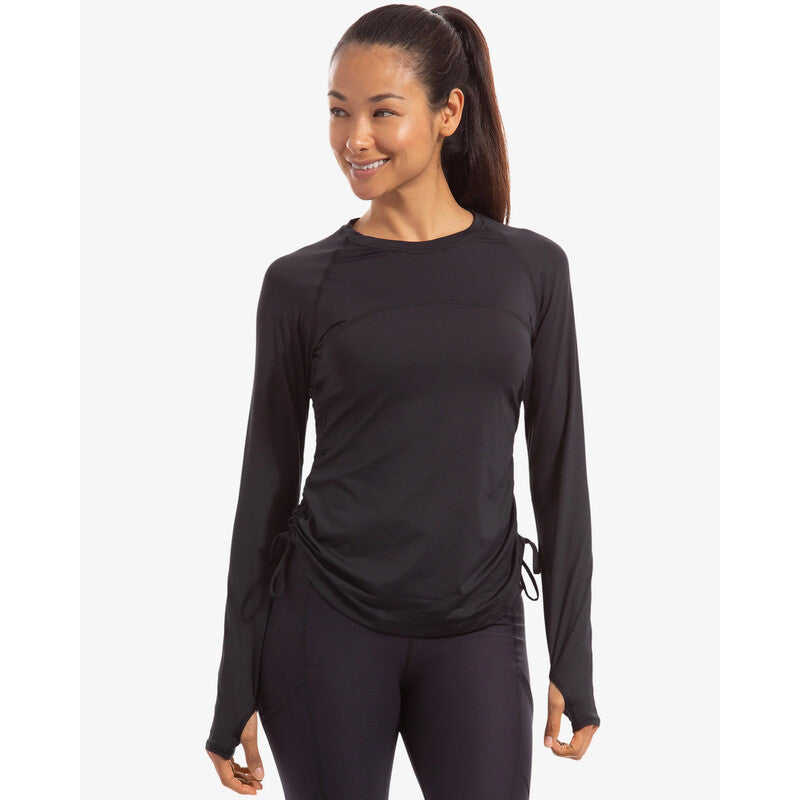 Bloquv Drawstring Long Sleeve Crew (W) (Black) Bloquv