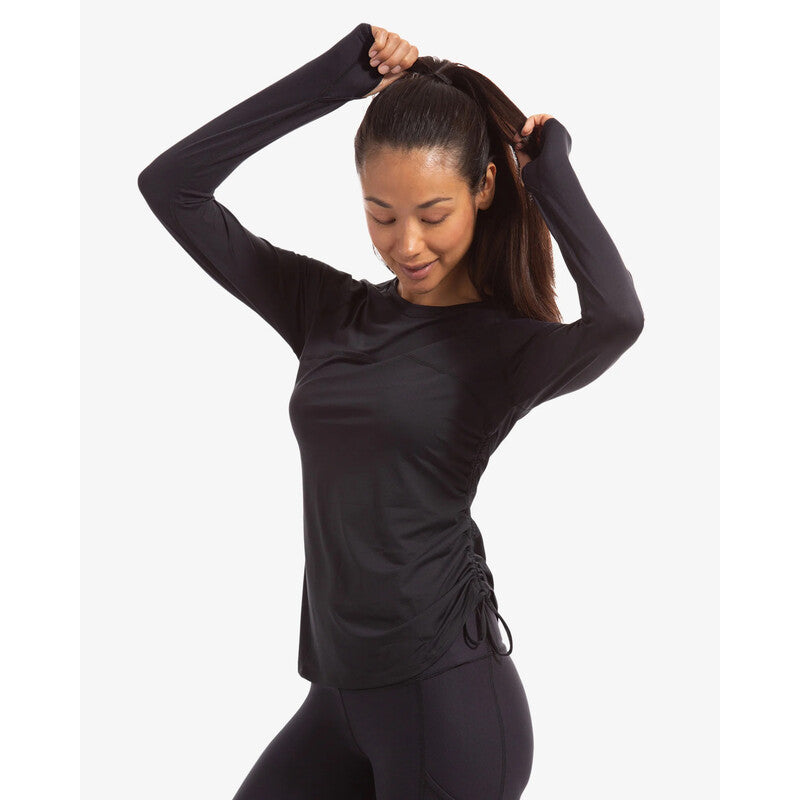 Bloquv Drawstring Long Sleeve Crew (W) (Black) Bloquv