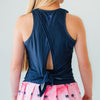 Faye+Florie Tie Back Tank (W) (Navy)