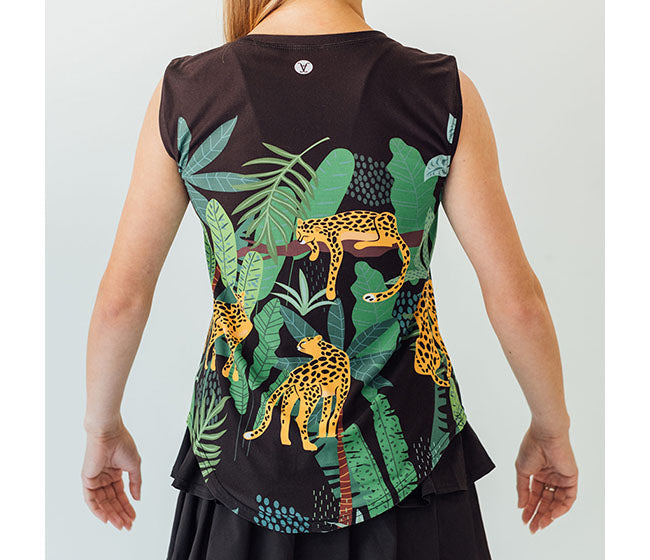 Faye+Florie Jungle Print Muscle Tank (W) (Black)